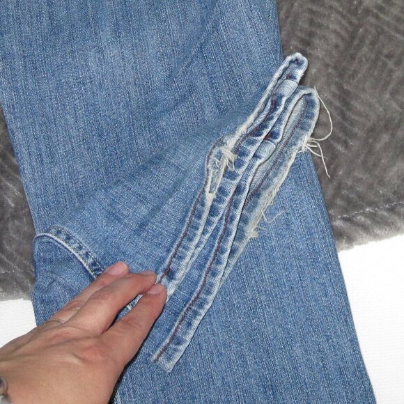 Y2K DIESEL INDUSTRY Flared Jeans Size 30 Blue Hush Low Waist Embroidered Pockets - Picture 6 of 10